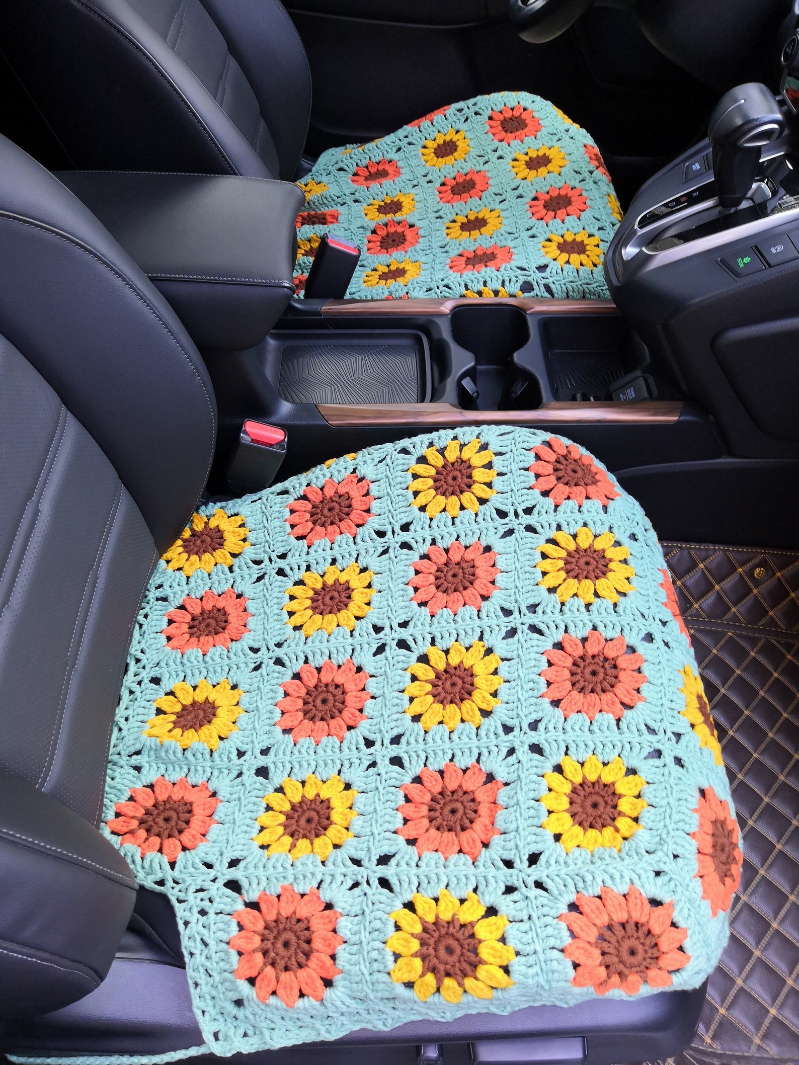 Sunflower Print Car Seat Covers