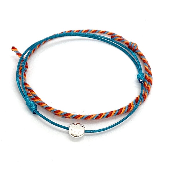 Surfer bracelets for women men, handmade boho summer beach festival jewellery, braided cotton cord friendship rope bracelet gift for her him