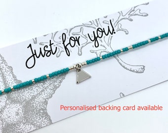 gift box for her tiny Triangle bead charm anklet Triangle anklet personalised anklet gold anklet waterproof gold chain ankle bracelet
