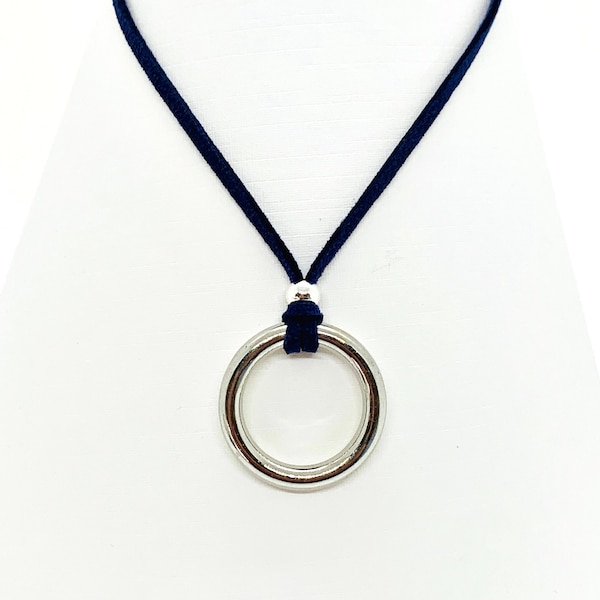 Karma circle necklace good luck faux suede leather cord choker necklace, short or long necklace gift for woman, gifts for her,