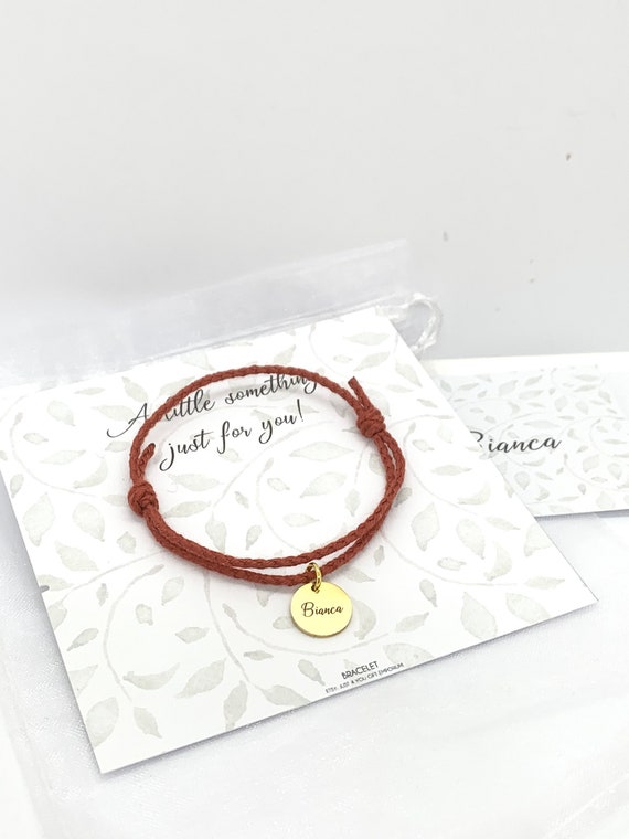 Name or initial braided bracelet personalised gift custom engraved friendship bracelet Etsy France