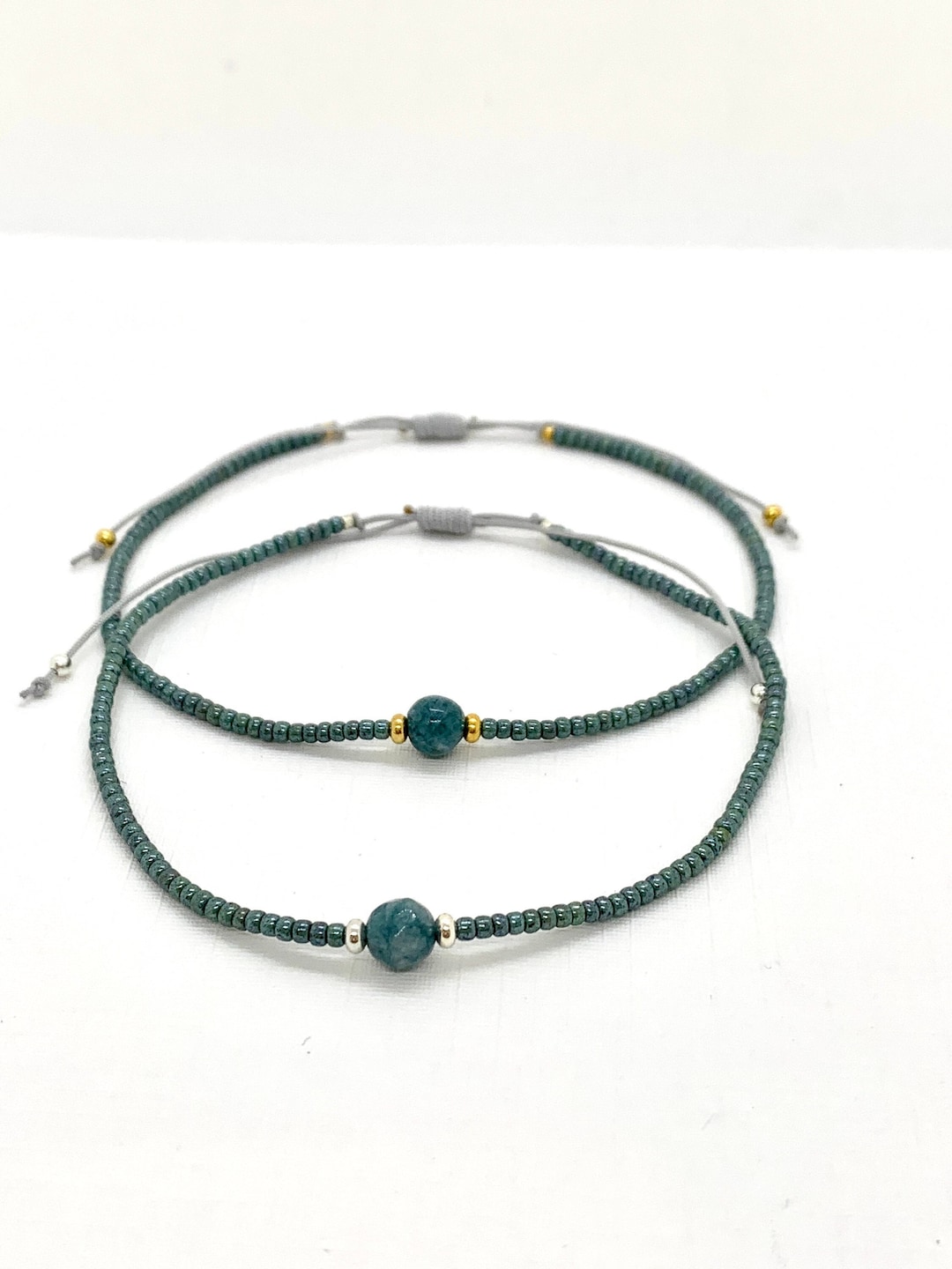 Smokey Blue Gemstone Anklet, Ankle Bracelet With Single Semi Precious