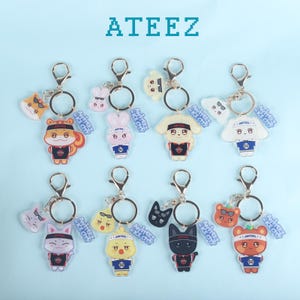 ATEEZ Acrylic Keychains / Bag Charms / KPop Merch / Hongjoong / Seonghwa / Yunho / Yeosang / San / Mingi / Wooyoung / Jongho / Atiny / Ateez