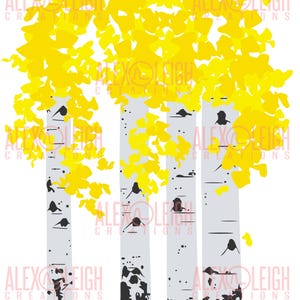 Aspen Trees SVG Vector File Instant Digital Download