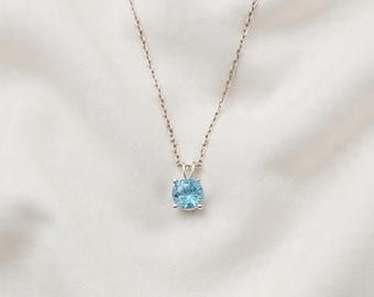 Apatithalsband | Äkta blå apatit ädelstenshänge halsband | Ocean Teal stensmycken | Minimalistiskt elegant halsband | Present till henne