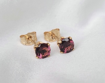 Rosa turmalinörhängen | Äkta rosa turmalinörhängen | 14K guldfyllt, 14K massivt guld eller sterlingsilver | Oktober månadssten