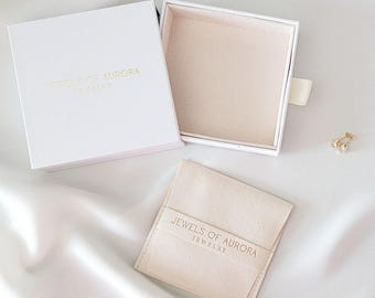 Smyckespresentask | Presentask för örhängen, halsband och ringar | Tillägg till smyckesask | Presentförpackning | Klar att ge bort