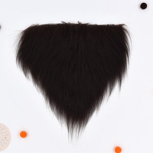 1 / 2 / 4 / 8 pcs, Large, Dark Brown Faux Fur Gnome Beard, Pre-cut Gnome Beard, Beard Faux Fur Fabric, Faux Fur for Crafts, 14x13cm/5.5x5.1"