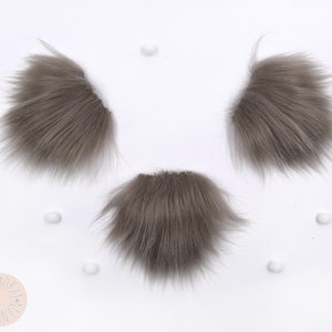 3 pcs, XSmall, Ash Brown Faux Fur Gnome Beard 6.5cm/2.6" Pile, Pre-cut Gnome Beard, Beard Fur Fabric, Faux Fur for Crafts, 5x5.5cm/2x2.2"
