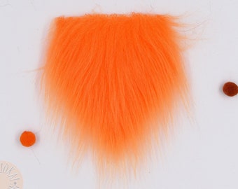 1-10 stuks, klein, oranje namaakbont kabouterbaard, voorgesneden kabouterbaard, baard namaakbontstof, namaakbont voor ambachten, 7 x 8 cm/2,9 x 3,2"