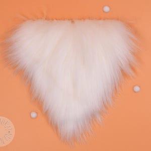 1 / 2 / 4 / 8 pcs, Large, White Faux Fur Gnome Beard, Pre-cut Gnome Beard, Beard Faux Fur Fabric, Faux Fur for Crafts, 14x13cm/5.5x5.1"