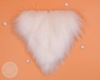 1/2 / 4 / 8 stuks, grote, witte kabouterbaard namaakbont, voorgesneden kabouterbaard, baard namaakbontstof, namaakbont voor ambachten, 14 x 13 cm/5,5 x 5,1"