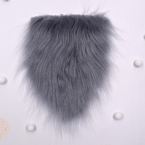 1 / 2 / 4 / 8 pcs, Long, Light Gray Faux Fur Gnome Beard, Pre-cut Gnome Beard, Beard Faux Fur Fabric, Faux Fur for Crafts, 10x14cm/4x5.5"