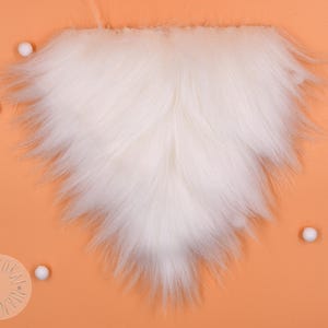 1 / 2 / 4 / 8 pcs, XLarge, White Faux Fur Gnome Beard, Pre-cut Gnome Beard, Beard Faux Fur Fabric, Faux Fur for Crafts, 15x15cm/5.9x5.9"
