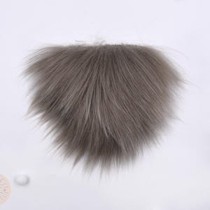 1-10 pcs, Small, Ash Brown Faux Fur Gnome Beard 6.5cm/2.6" Pile, Pre-cut Gnome Beard, Beard Fur Fabric, Faux Fur for Crafts, 7x8cm/2.9x3.2"