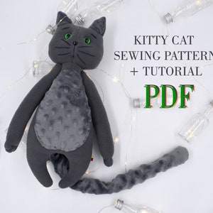 Kitty Cat Sewing Tutorial | Plush Toy pdf Pattern with TUTORIAL | Plush Animal Sewing Tutorial