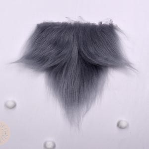 1 / 2 / 4 / 8 pcs, Medium, Light Gray Faux Fur Gnome Beard, Pre-cut Gnome Beard, Beard Faux Fur Fabric, Faux Fur for Crafts, 10x10cm/4x4"