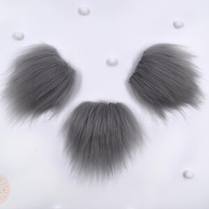 3 pcs, XSmall, Gray Faux Fur Gnome Beard 6.5cm/2.6" Pile, Pre-cut Gnome Beard, Beard Faux Fur Fabric, Faux Fur for Crafts, 5x5.5cm/2x2.2"