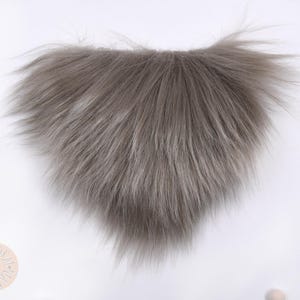 1 / 2 / 4 / 8 pcs, Medium, Ash Brown Faux Fur Gnome Beard 6.5cm/2.6" Pile, Pre-cut Gnome Beard Fur Fabric, Faux Fur for Crafts, 10x10cm/4x4"
