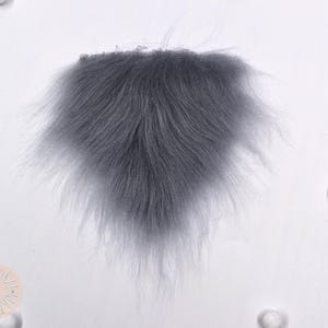 1-10 pcs, Small, Light Gray Faux Fur Gnome Beard, Pre-cut Gnome Beard, Beard Faux Fur Fabric, Faux Fur for Crafts, 7x8cm/2.9x3.2"