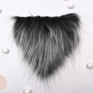 1 / 2 / 4 / 8 pcs, Medium, Dark Gray Faux Fur Gnome Beard, Pre-cut Gnome Beard, Beard Faux Fur Fabric, Faux Fur for Crafts, 10x10cm/4x4"