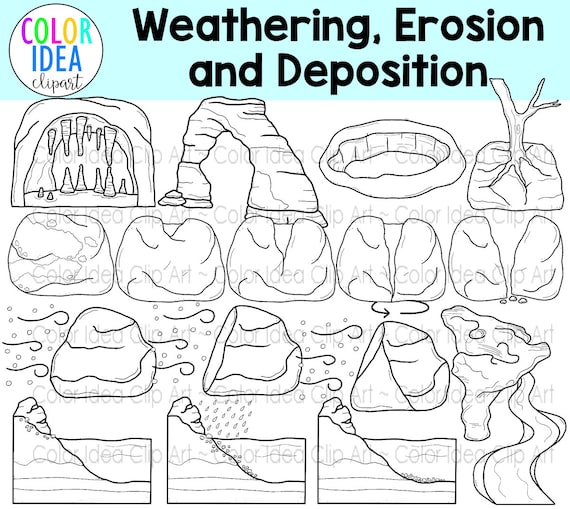 Weathering Erosion and Deposition Clipart, Weathering Erosion and  Deposition Diagram, Weathering Science Diagram - Etsy UK