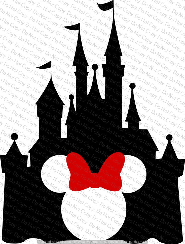 Minnie Mouse Head Castle Silhouette SVG File Cricut Design | Etsy