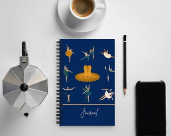 Blank Spiral Journal with a Beautiful Ballet Themed Cover 5.25″ × 8.25″