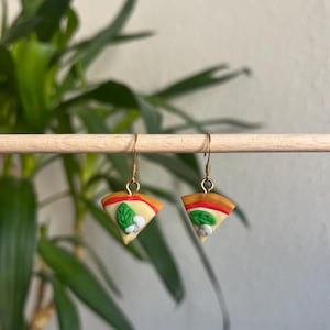 Watermelon Earrings - handmade - 18k gold hooks