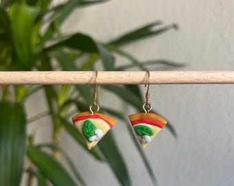 Pizzaoorbellen - handgemaakt - 18k gouden haken