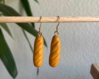 Baguette Earrings - handmade - 18k gold hooks