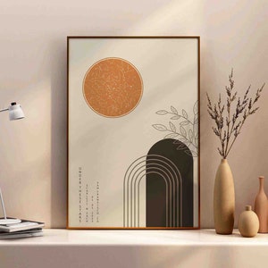 Benutzerdefinierte Star Map By Date Print Boho Minimalist Constellation Night Sky, spezielles Datum Star Jahrestagsgeschenk Personalisiertes verlobtes Hochzeitsgeschenk