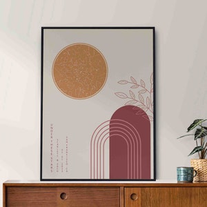 Mappa stellare personalizzata per data Costellazione Cielo notturno Boho Farmhouse Botanical Wall Art, Regalo speciale per l'anniversario, Regalo di nozze personalizzato