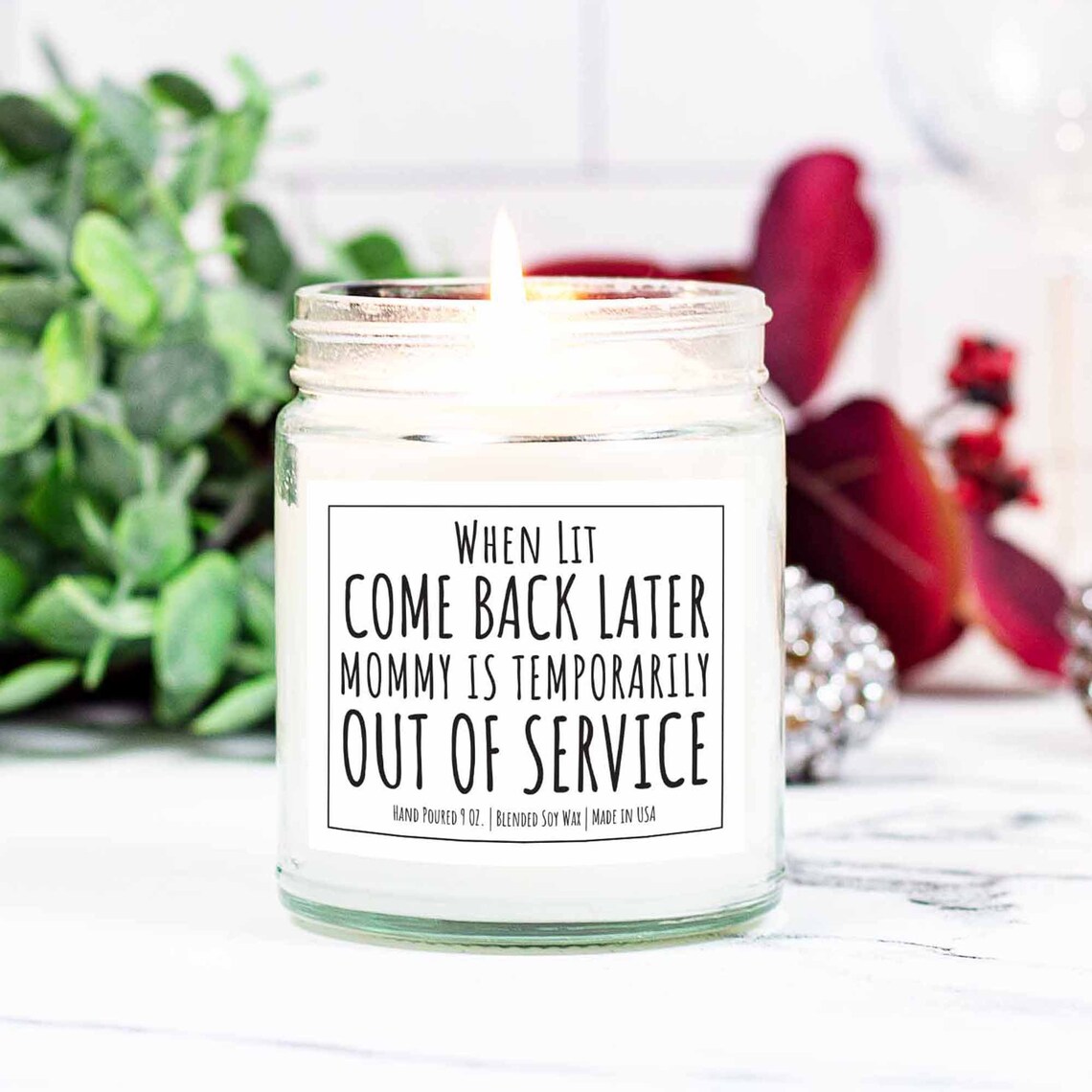 When Lit Mommy is Out of Service Funny Mom Scent Candle Best Etsy Israel
