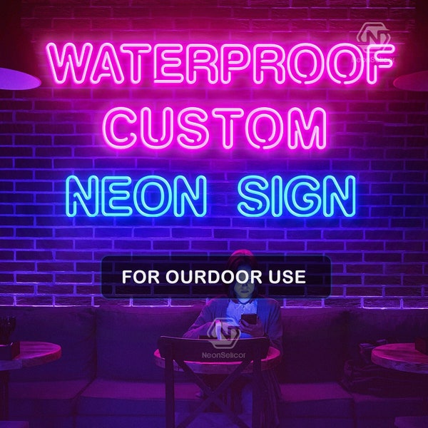 Waterproof Neon Sign Custom Wall Decor, Outdoor Sign, Custom Sign Gift for Her, Wedding Decor, Business Neon Bar Sign Personalized Gifts