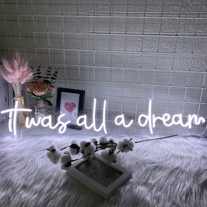 Era tudo um sonho sinal de néon decoração personalizada do quarto, luzes de néon decoração do quarto, led neon cantar presentes personalizados