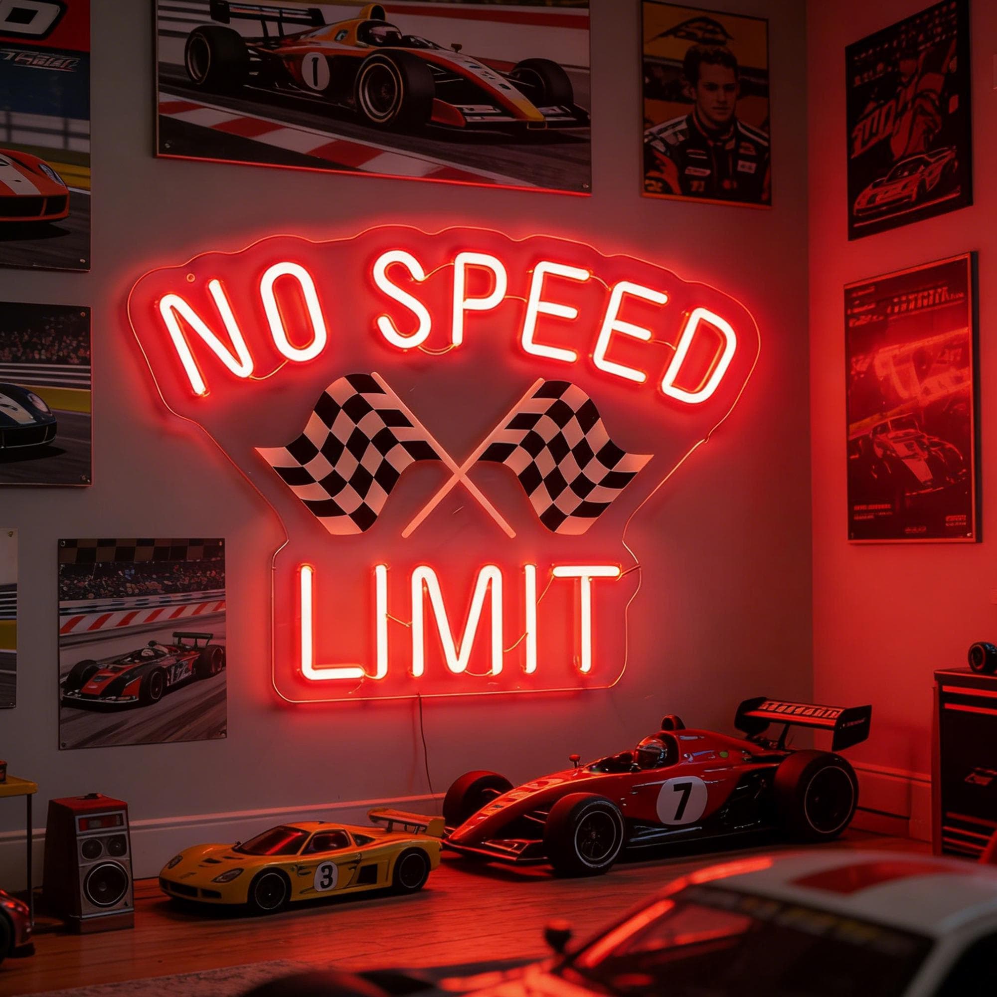 Custom Racing Wall Signs Light Personalized Race Car Decor, Custom Racing Neon Sign, Racing Theme LED ...