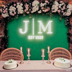 Placa de nome inicial personalizada para recepção de casamento, decoração de parede com luzes LED personalizadas, placas personalizadas para decoração de casamento, presente personalizado com luz neon