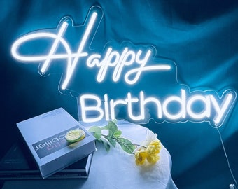 Custom Happy Birthday Neon Sign: LED Party Decor