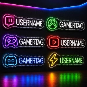 Custom Gamer Neon Sign , Gamer Tag Sign, Game Room Decor, Gaming Wall Art, Gaming Led Light, Gift For Boyfriend, Christmas Gift for Kids