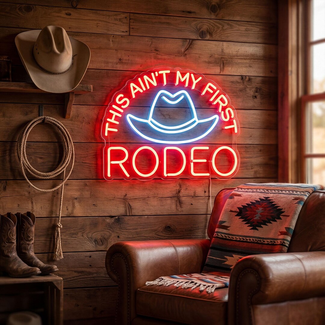 Mirror Sign Rodeo Custom Rodeo Neon Sign, Cowboy Western LED Light for Garage, “rodeo ...