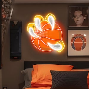 Custom Basketball Jersey Neon Sign Wall Decor, Personalized LED Name Sign Room Decor, Man Cave Decor, Dorm Roome Decor, Gift for Him