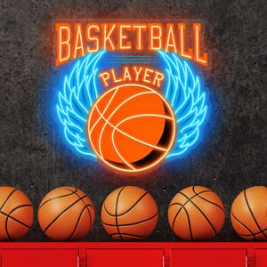 Custom Basketball Jersey Neon Sign Wall Decor, Personalized LED Name Sign Room Decor, Man Cave Decor, Dorm Roome Decor, Gift for Him