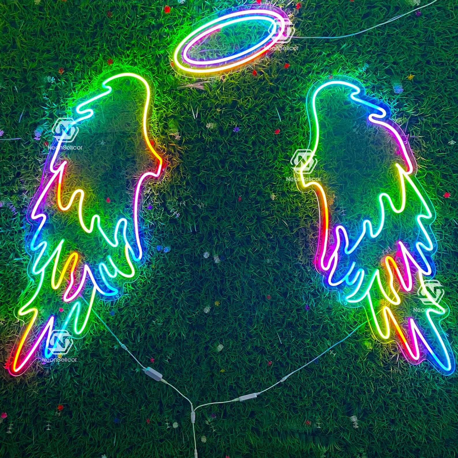 Winged Sign Angel Wings Neon Sign Custom Wall Art, Custom LED Signs Wall Decor ...