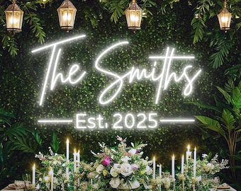 Custom Last Name Neon Sign for Wedding Backdrop, Custom Led Sign Wedding Decor, Family Name Sign Wall Decor, Personalized Gifts, Home Decor