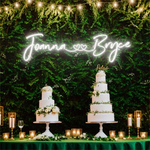 Letrero de neón con nombre para decoración de bodas, letreros de boda para decoración de pared, letrero LED personalizado para fondo de boda, letrero de bienvenida para bodas, regalos personalizados