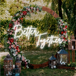 Decorazione murale con insegna al neon Better Together, decorazione personalizzata per matrimoni con insegna al neon, regalo di fidanzamento con insegna al neon per matrimonio, regali personalizzati con insegna a LED
