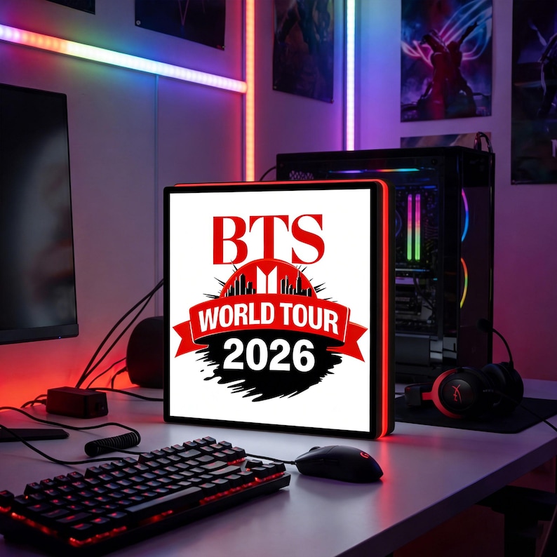 Custom BTS “world Tour 2026” 3D LED Light Box, Kpop Fan Gift, Army ...
