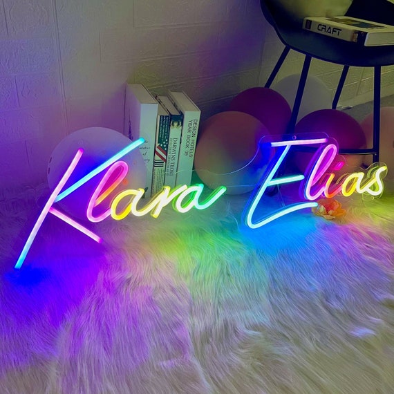 Custom Neon Name Sign: Rainbow Color Changing LED, Wedding Decor, Home Decor, Personalized Gifts