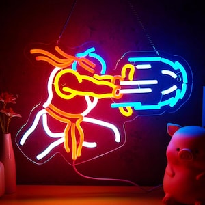 Street Fighter Neon Sign: Custom Game Room Decor, Wall Art, Custom Signs, Gamer Neon Light Sign, Boy Room Led Wall Art image 3